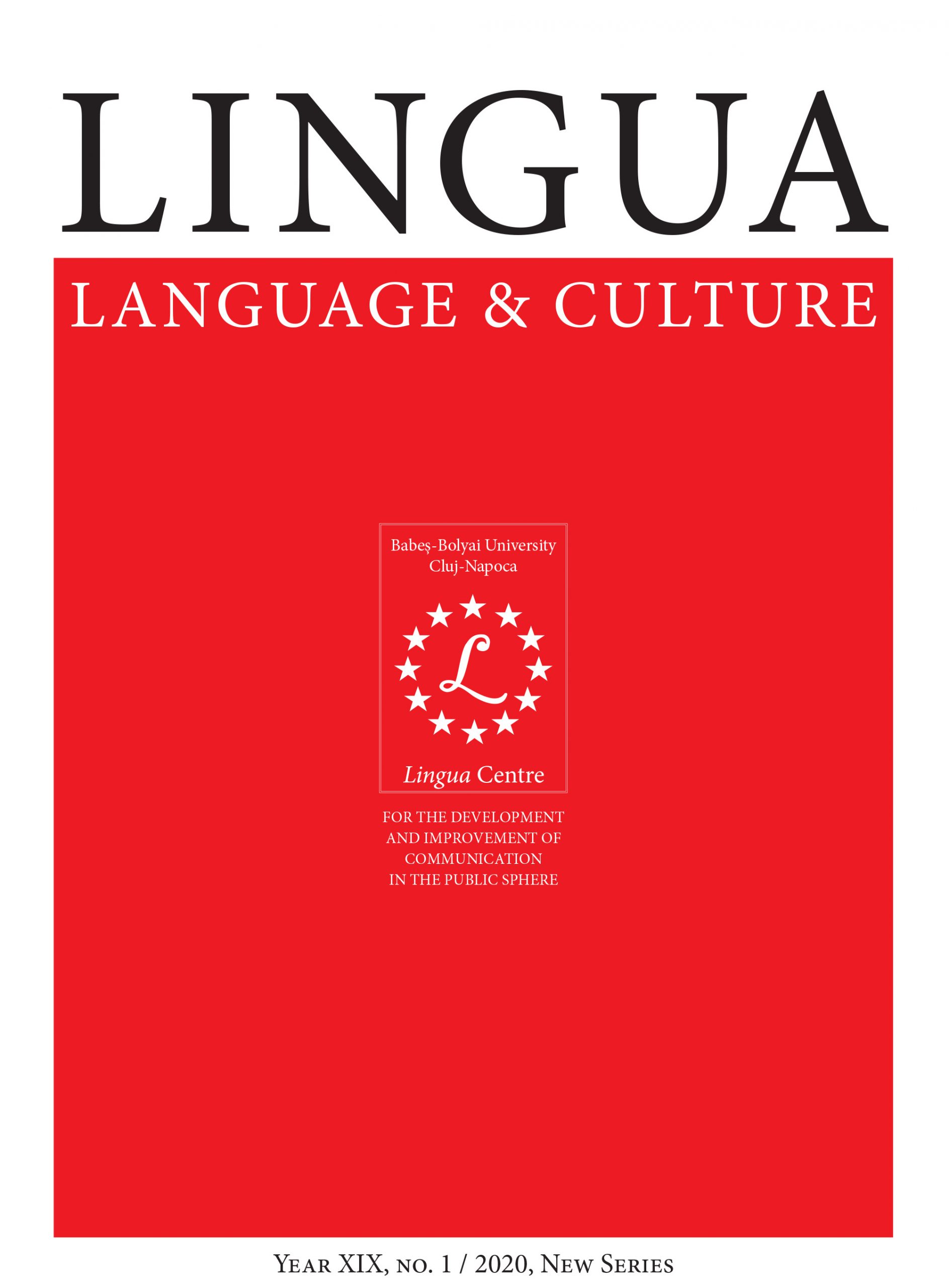 LINGUA. Language & Culture. Year XIX, no. 2/ 2020, New Series